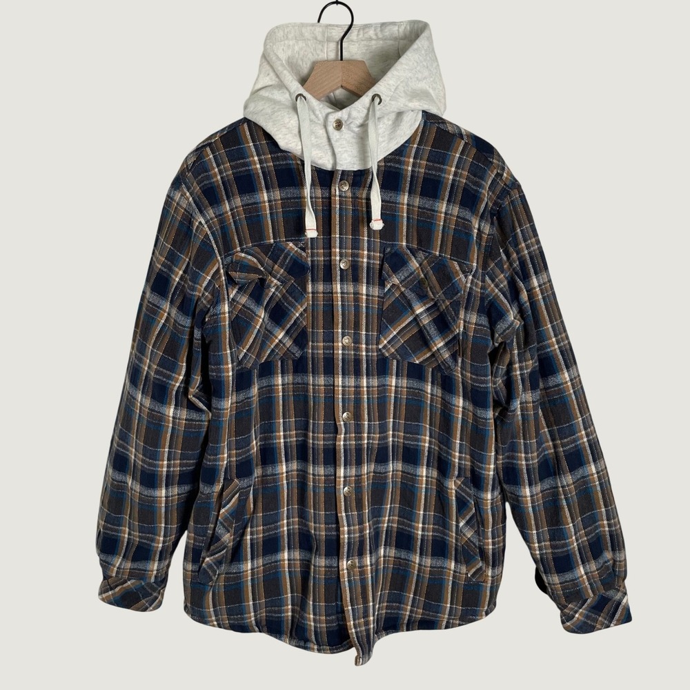 Legendary Whitetails Flannel Jacket Men XL Plaid Sherpa Hooded Workwear Granola
